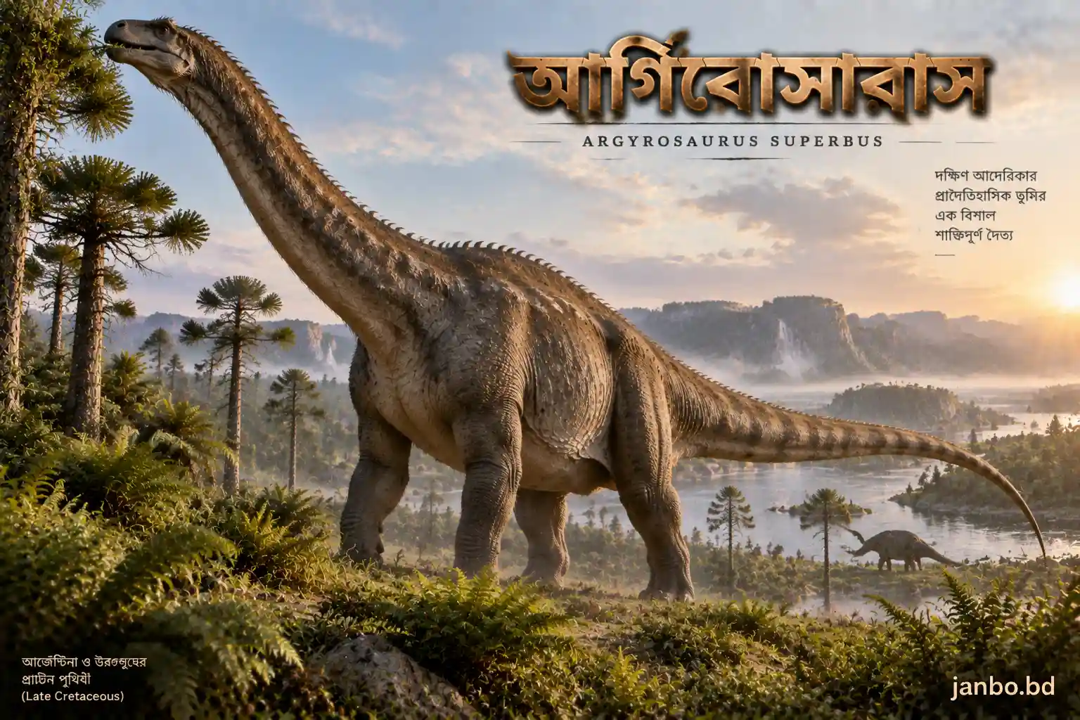 আর্গিরোসোরাস: দক্ষিণ আমেরিকার বিশাল রূপালী টিকটিকি নামে পরিচিত দৈত্যাকার সৌরোপোড ডাইনোসর