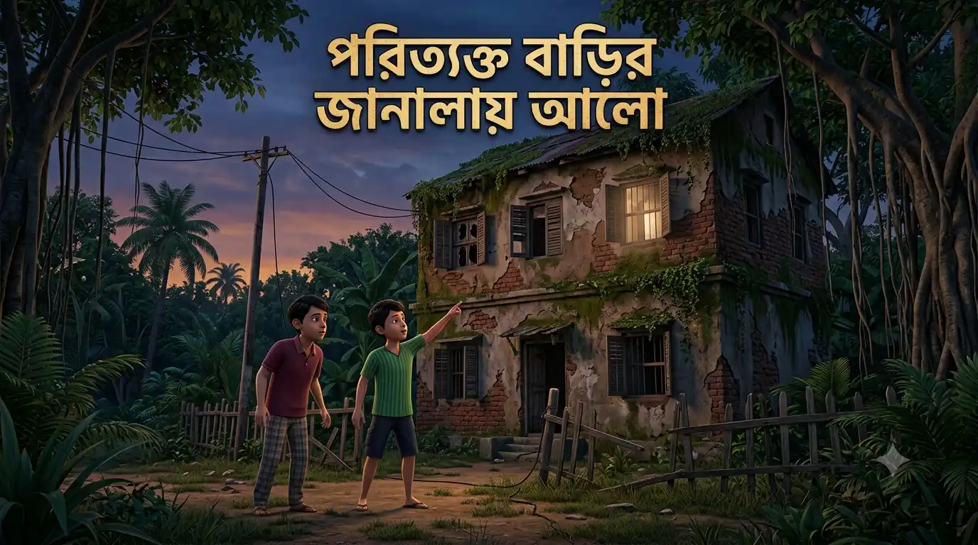 পরিত্যক্ত বাড়ির জানালায় আলো