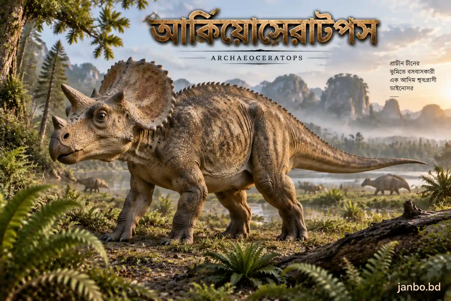 আর্কিয়োসেরাটপস: প্রাচীন শিংযুক্ত মুখের ক্ষুদ্র তৃণভোজী ডাইনোসর সম্পর্কে বিস্তারিত তথ্য