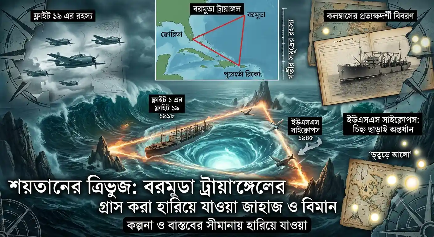 শয়তানের ত্রিভুজ: বরমুডা ট্রায়াঙ্গেলের গ্রাস করা হারিয়ে যাওয়া জাহাজ ও বিমান